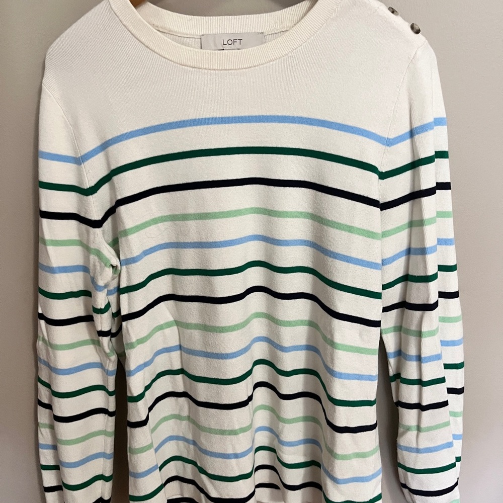 LOFT Multicolor Striped Knit Top